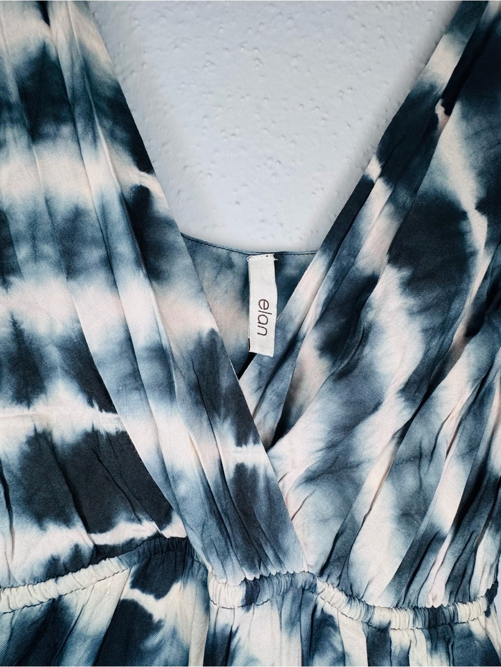 Elan Black & White Tie-Dye V-Neck Maxi Dress